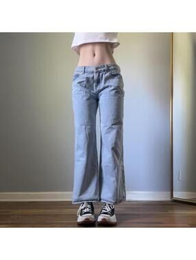 Edikted Light Wash Wide Leg Jeans